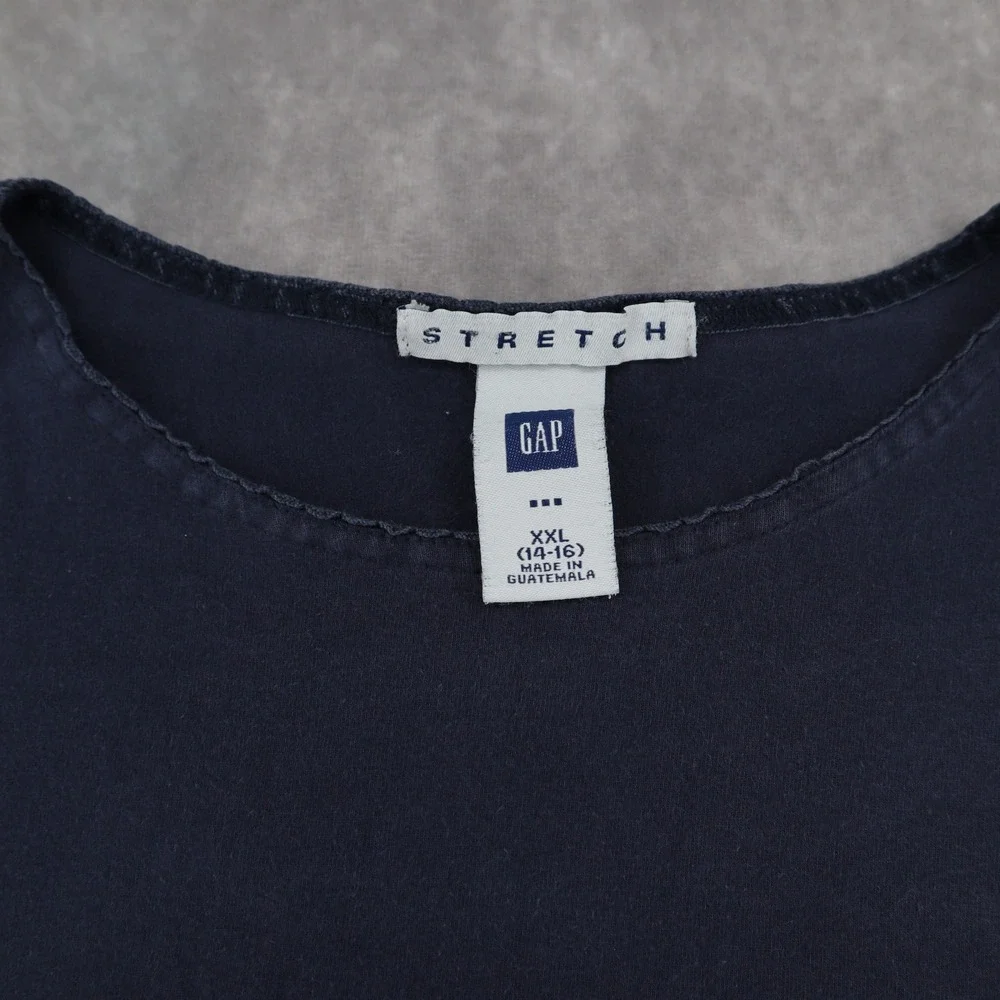 Vintage Gap Long Sleeve Y2K Navy Stretch Long Sleeve Tee Shirt Cotton Fits XS
